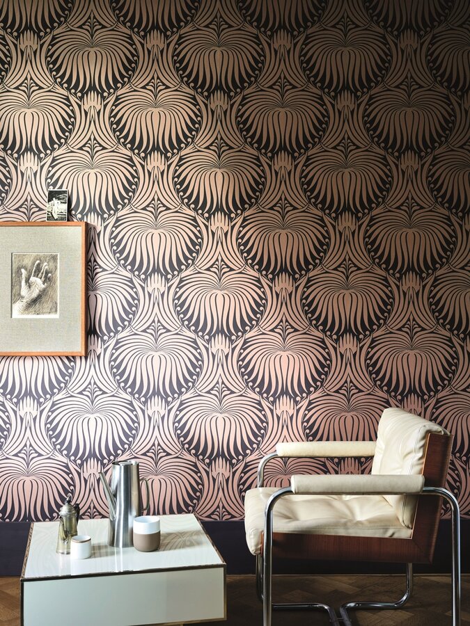 Farrow and Ball Lotus Behang Metallic Luxury By Nature