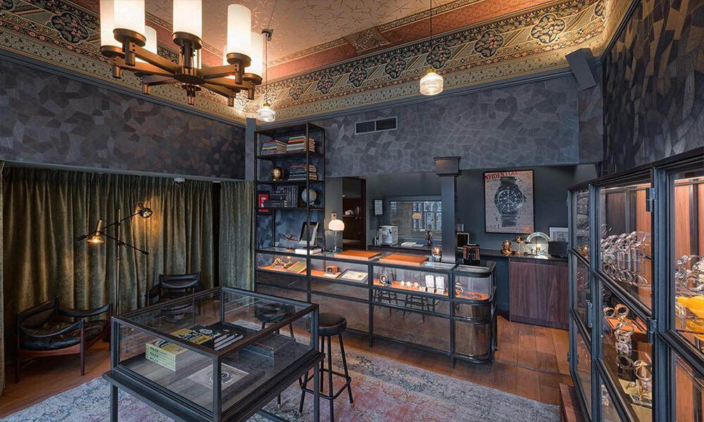 Behang Amsterdam-Vintage-Watches winkel arte facet behang 1