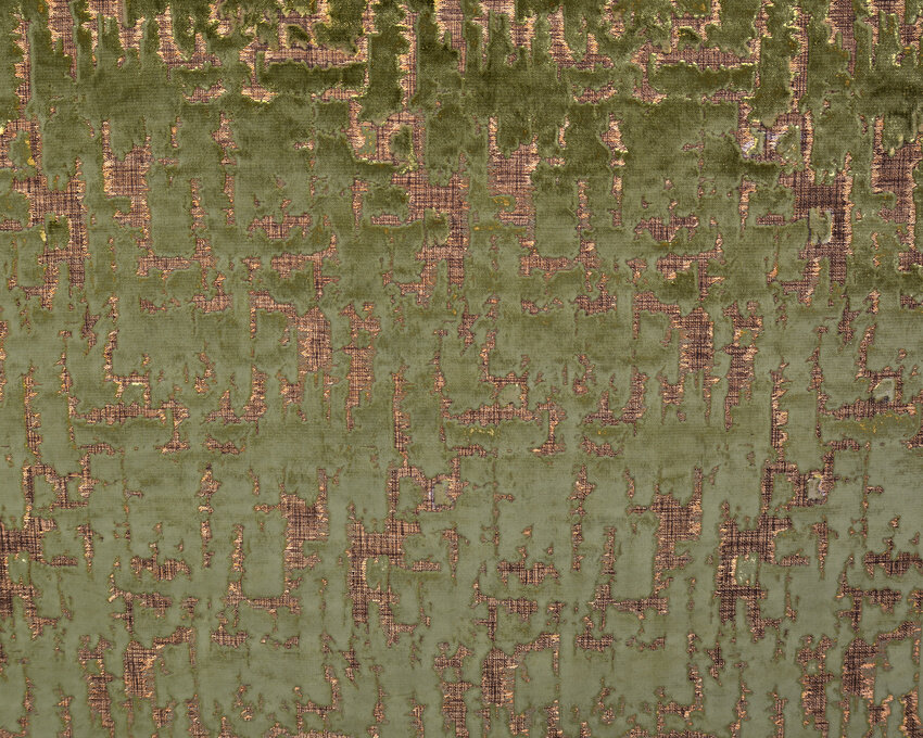 Dutch Wall Textile Co. Caribou collectie  43 mosgroen jacquard geweven velours