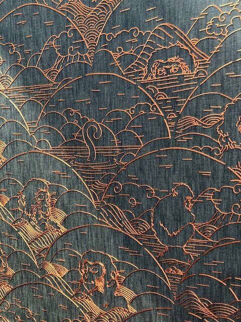 ARTE Moooi Indigo Macaque behang muurbekleding ARTE jeans apen
