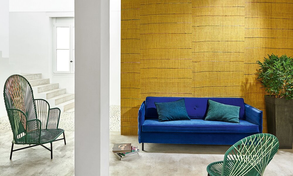 Elitis Tsarabanjina Behang&nbsp;Raw Raffia behang collectie