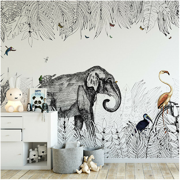Les Dominotiers Metrozoo behang DOM 147 totaal behangpapier