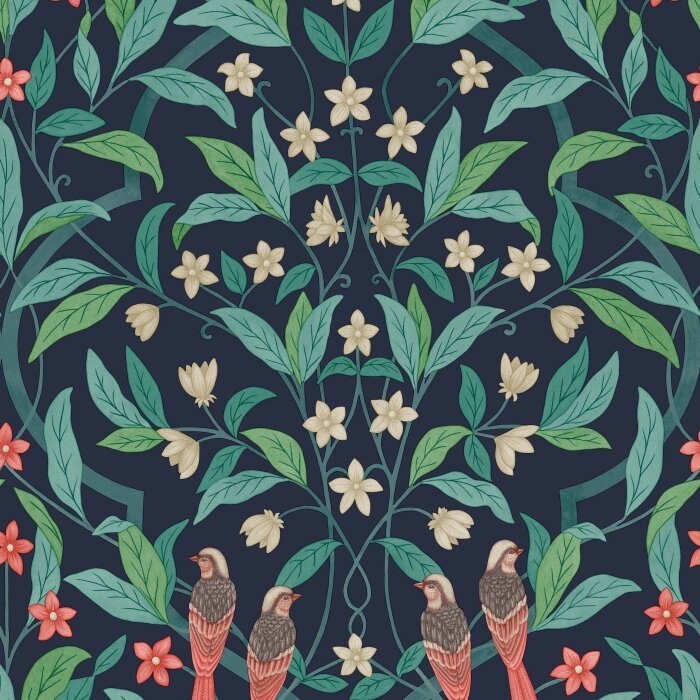 Cole and Son Jasmine &amp; Serin Symphony Behang 117/10030