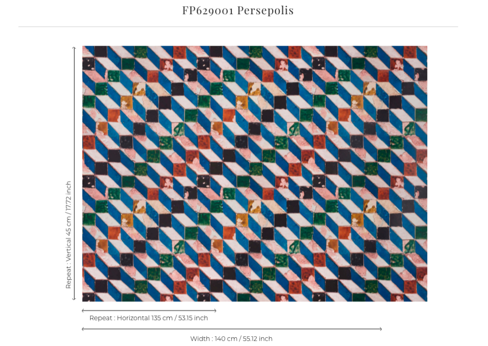 Pierre Frey Persepolis Turquoise Behang FP629001