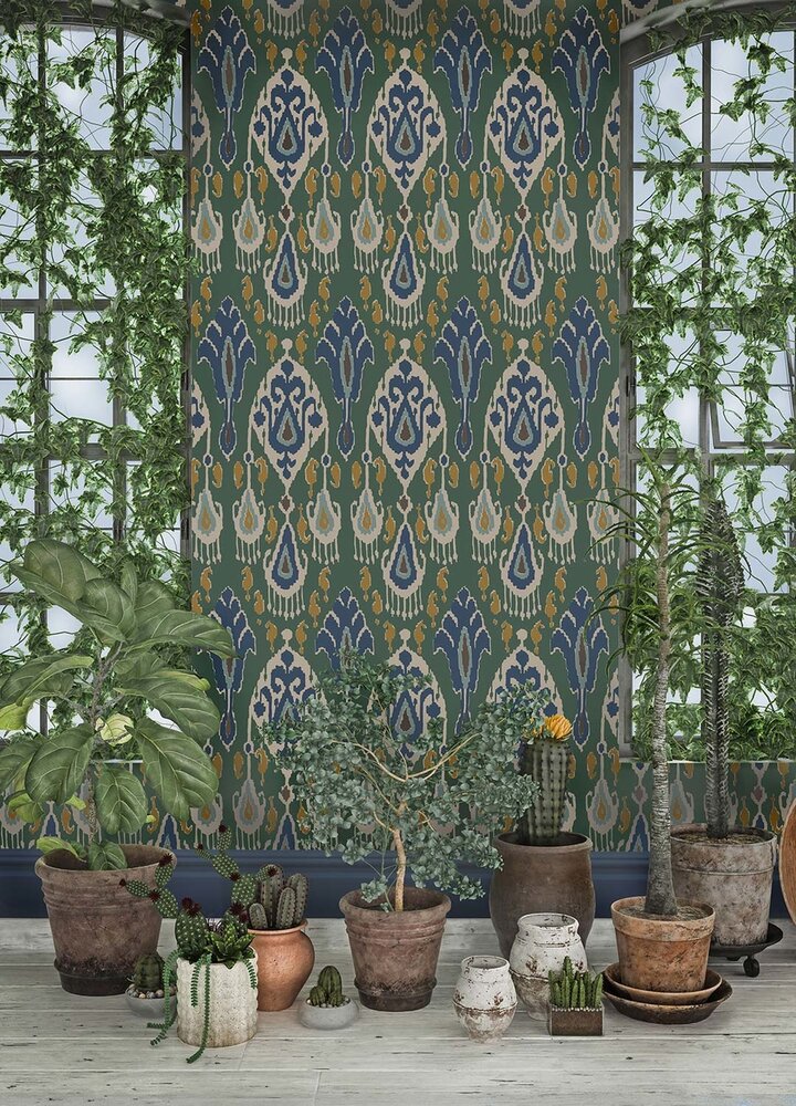 GP &amp; J Baker Ikat Bokhara Behang Signature Wallpapers 2