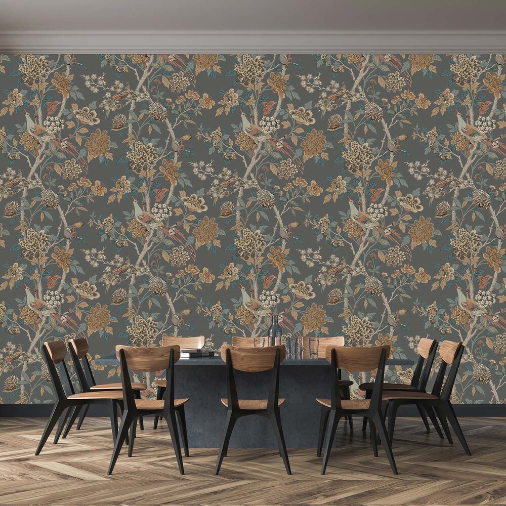 GP &amp; J Baker Hydrangea Bird Behang Signature Wallpapers 2