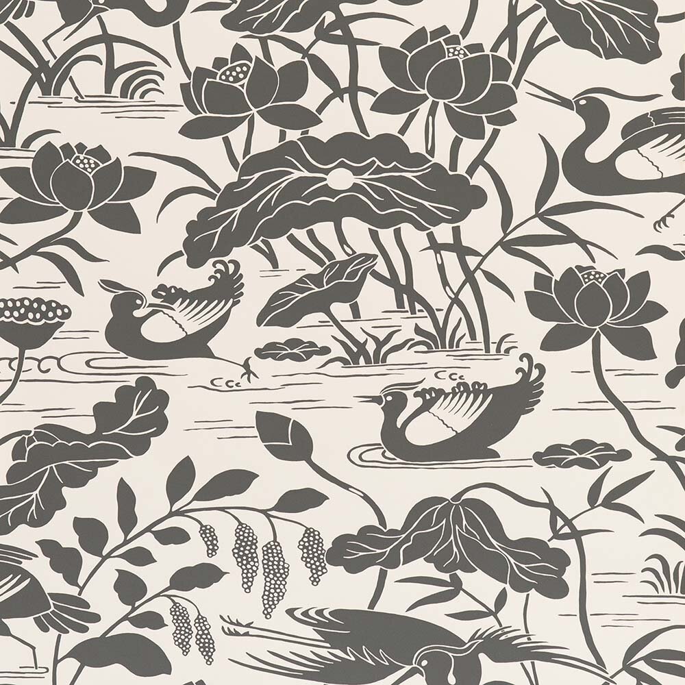 GP &amp; J Baker Heron &amp; Lotus Flower Behang Signature Wallpapers 2 BW45089/1