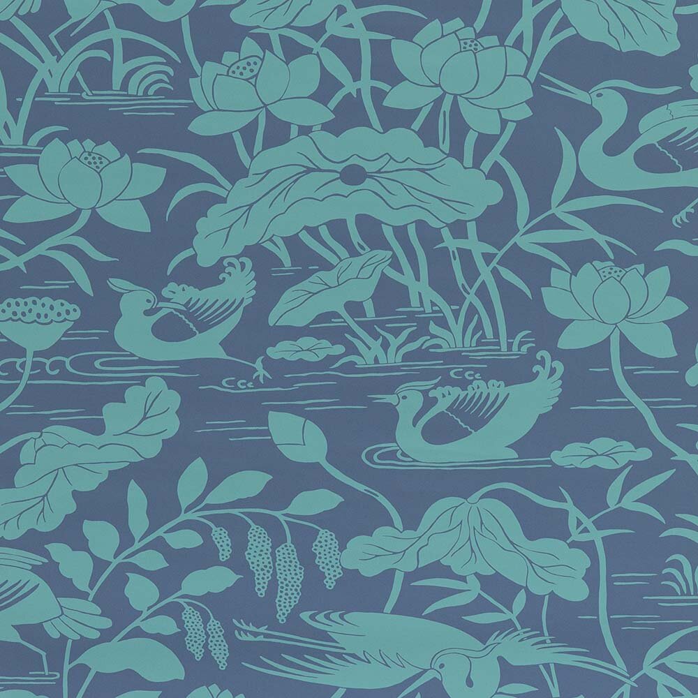 GP &amp; J Baker Heron &amp; Lotus Flower Behang Signature Wallpapers 2 BW45089/4