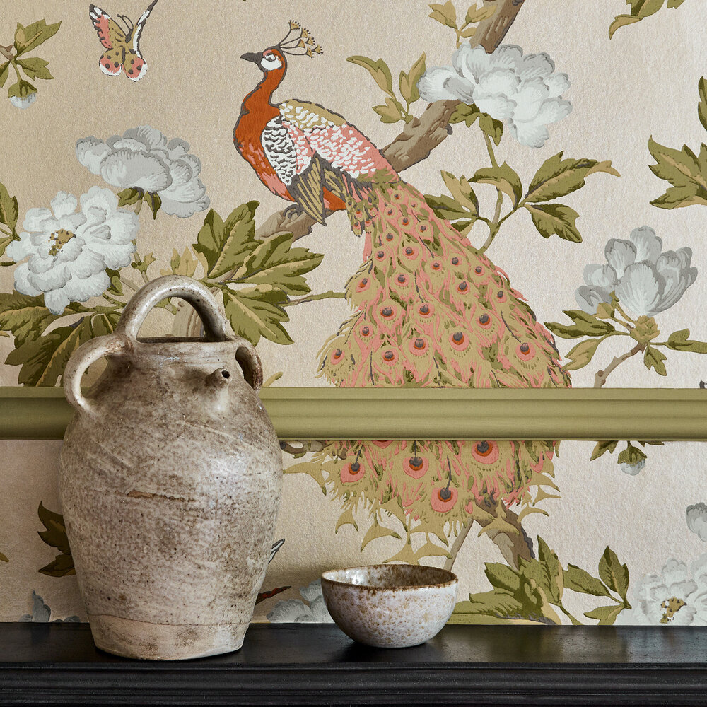 Little Greene Pavona Behang Peacock National Trust Papers&nbsp;