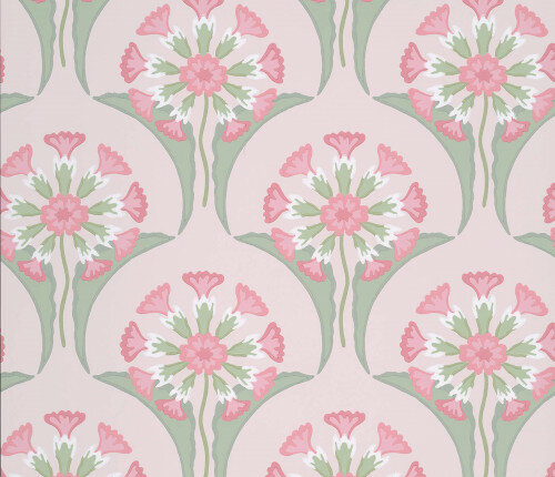 Little Greene Hencroft Behang National Trust Papers&nbsp;Pink Primula