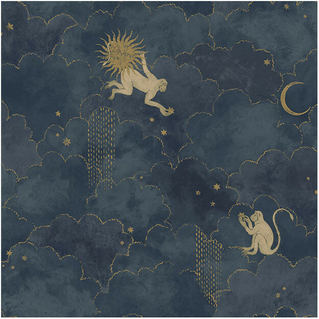 Les Dominotiers Stars and Monkeys Behang