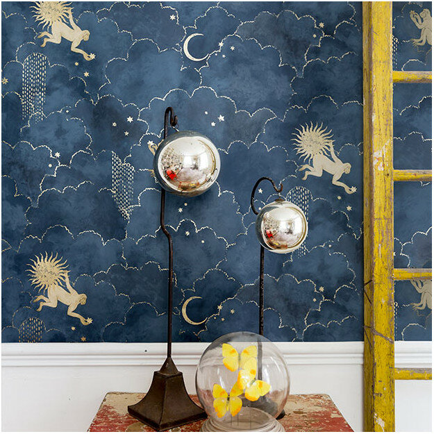 Les Dominotiers Stars and Monkeys Behang