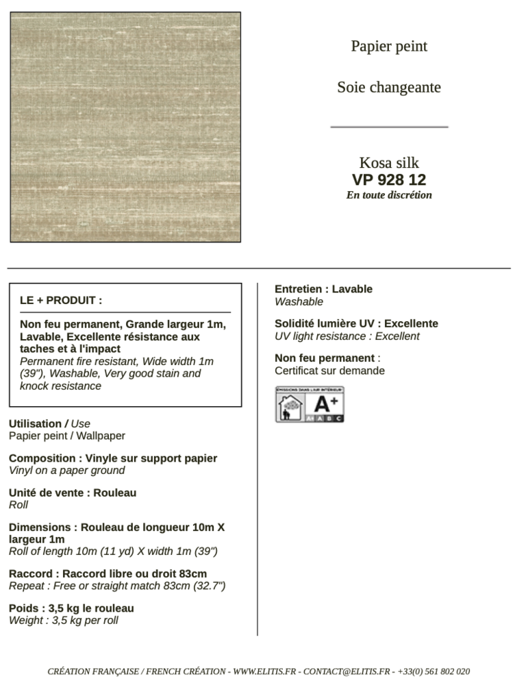 ELITIS Kosa Silk Behang 12 VP_928_12