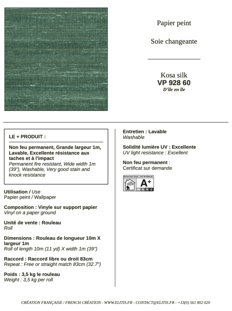 ELITIS Kosa Silk Behang 60 VP_928_60