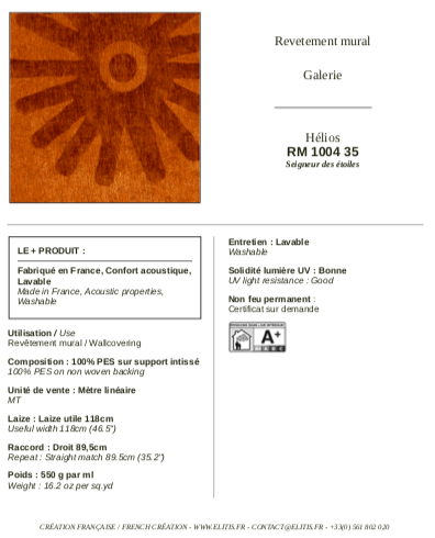 ELITIS H&eacute;lios Behang 35 (RM_1004_35)