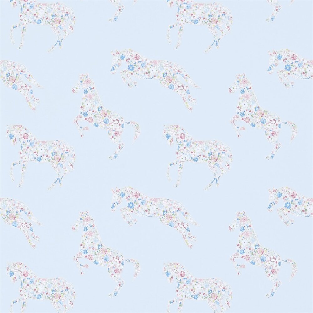behang little sanderson Pretty Ponies blauw