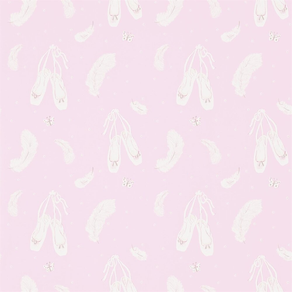 behang little sanderson Ballet Shoes roze, wit