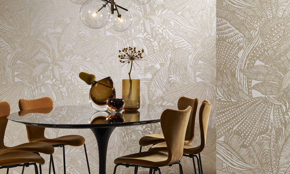 ARTE Symbiosis Behang White Gold - Icons
