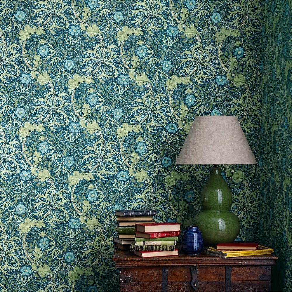 behang william morris &amp; co. Morris Seaweed archive III (3) sfeer 1