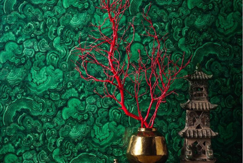 Jim thompson malachite behang emerald jt021066003 w01066-03 tony duquette sfeer