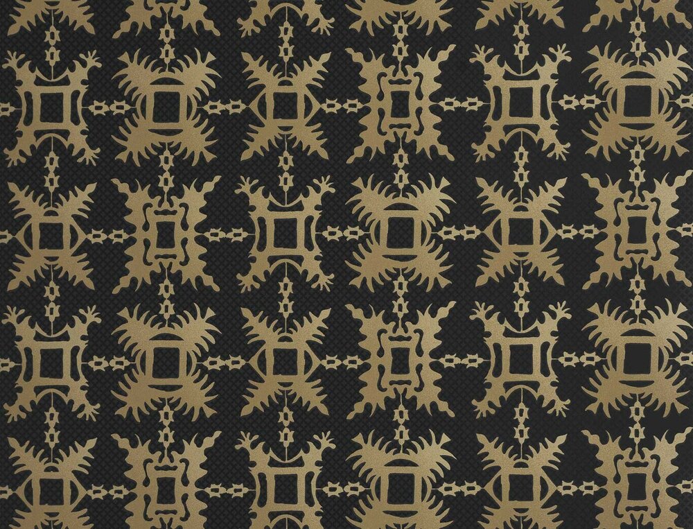 jim thompson snowflake black gold behang jt021068006 tony duquette