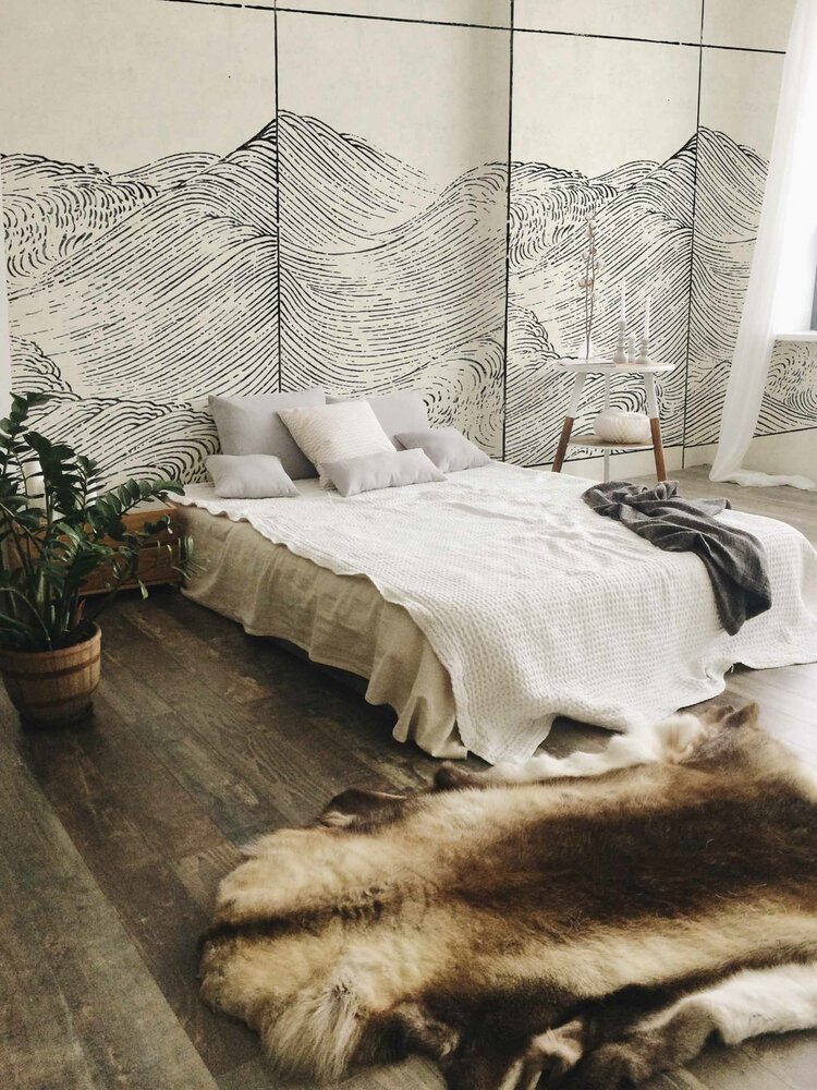 Coordonne Waves Behang Linnen A00335