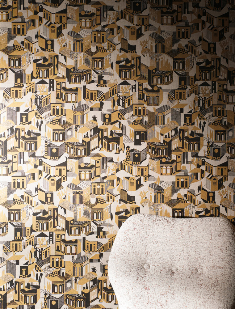 Dedar Altronde Wall Behang Col.1 oro bianco