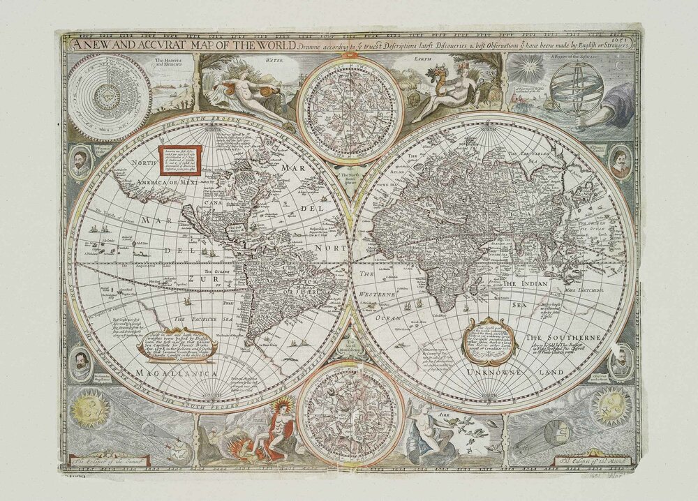 Coordonne Historical Map Papyrus Behang - Linnen