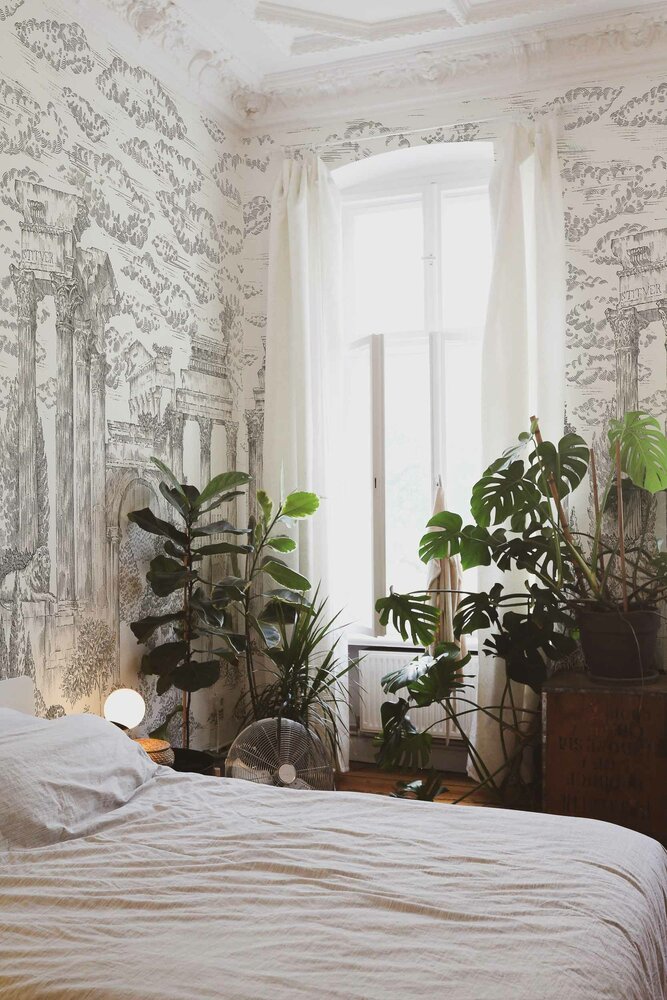 Coordonne Ruins Graphite Behang - Linnen A00329L