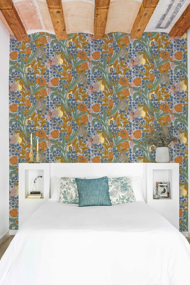 Coordonne Neo-belle-epoque Blue Behang 8800015