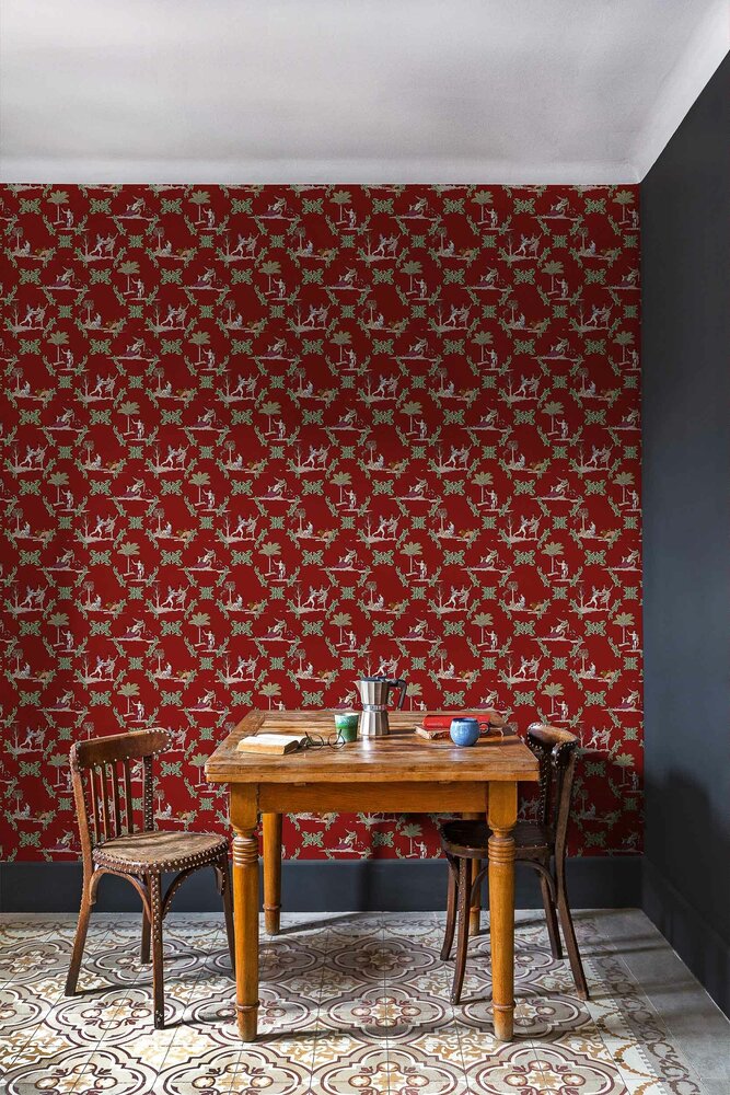 Coordonne Neobucolic Red Behang 8800055