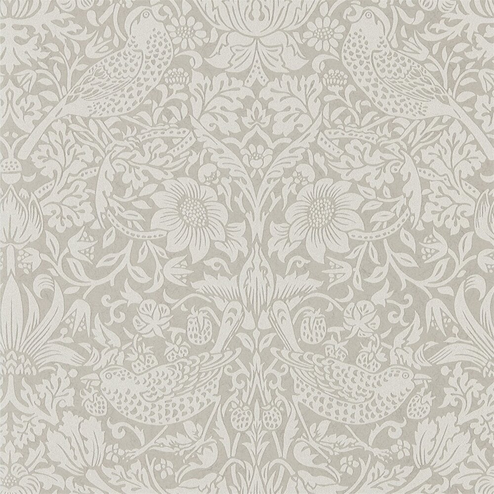 Behang Morris &amp; Co. Pure Strawberry Thief DMPU216017 - Pure Morris Collectie Luxury By Nature