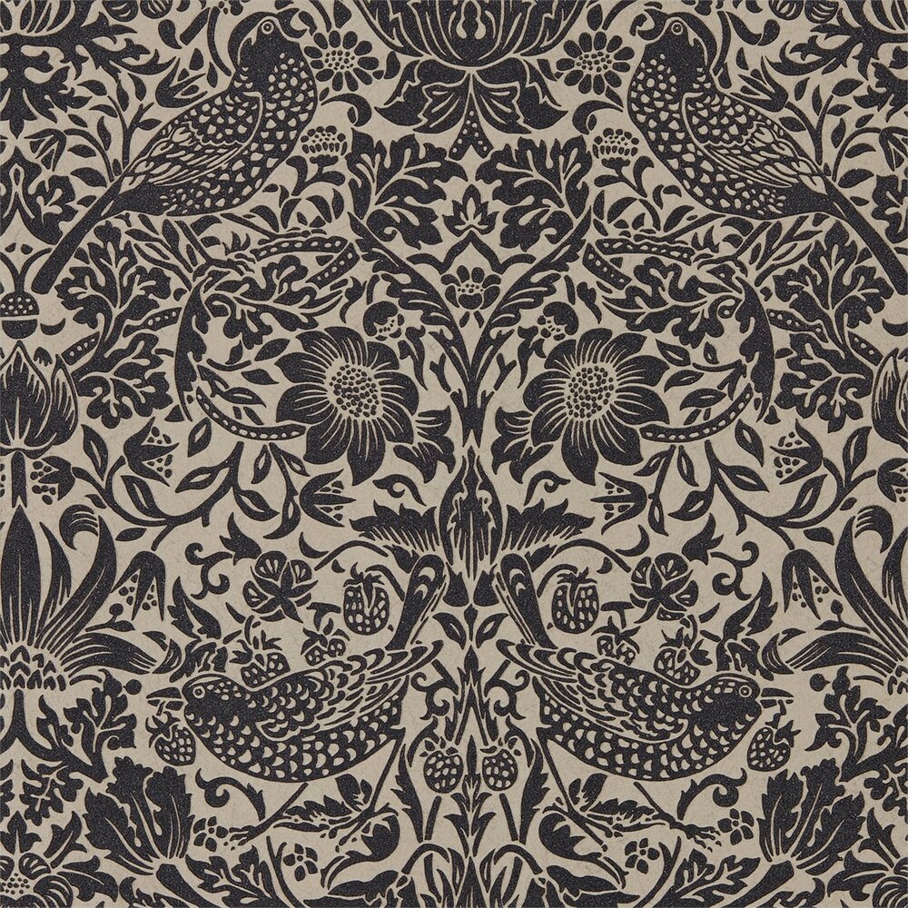 Behang Morris &amp; Co. Pure Strawberry Thief DMPU216018 - Pure Morris Collectie Luxury By Nature