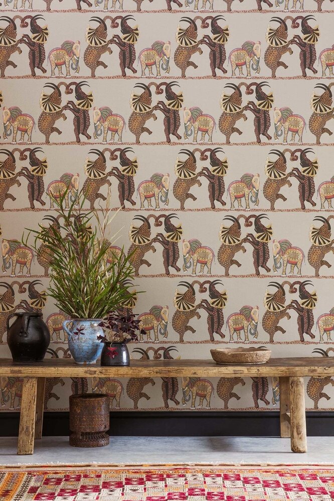 Olifanten Behang Safari Dance 109-8038 sfeer Ardmore Cole and Son