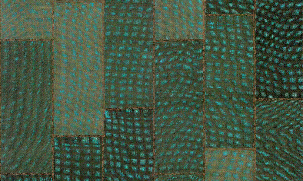 Align 47503 jute patchwork groen gestikt Luxury by Nature
