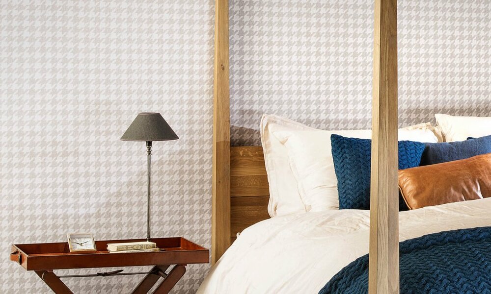Arte Flamant behang Pied de poule behangpapier Caractere Luxury By Nature sfeer