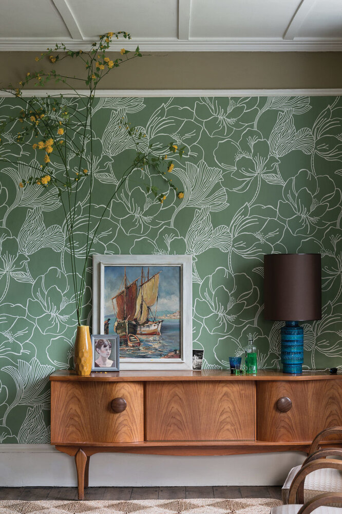 Farrow and Ball behang Helleborus BP 5606 Luxury by Nature sfeer