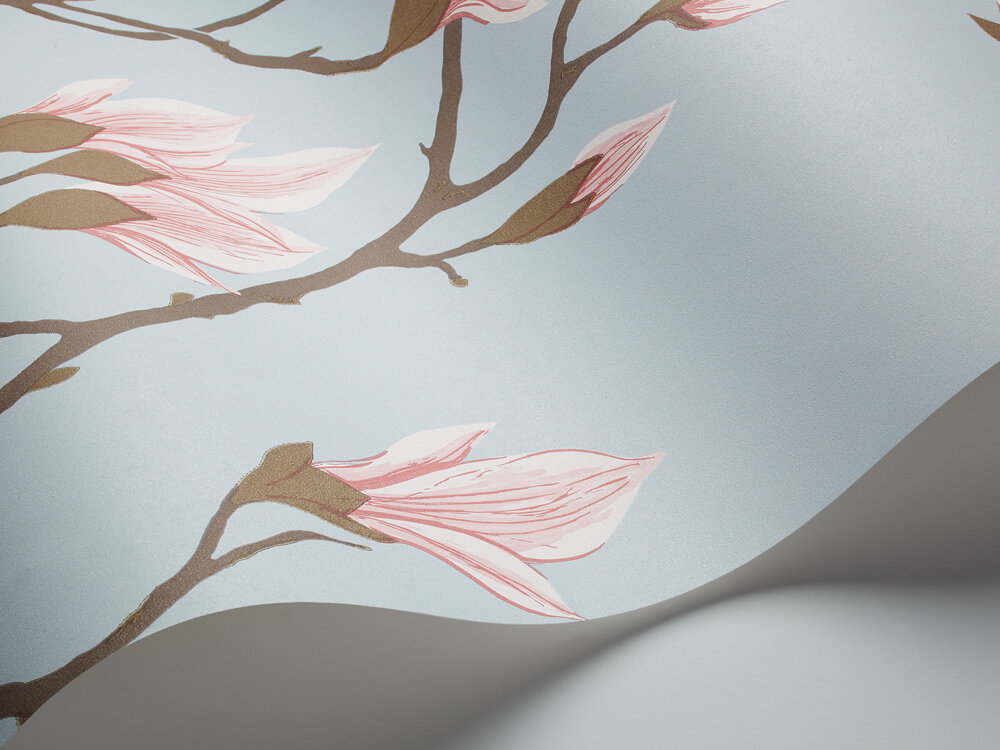 Cole and Son Magnolia behang 72-3011 licht blauw