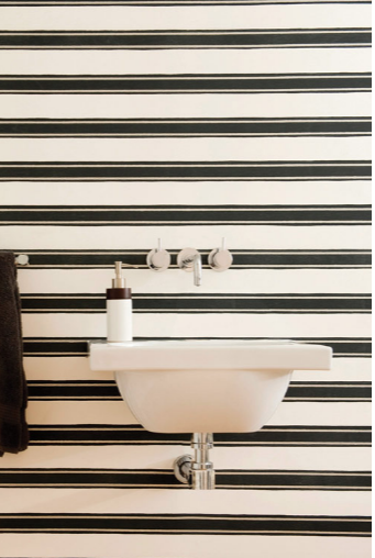 Block Print Stripe Behang Farrow and Ball
