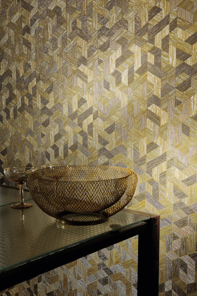 ELITIS Juego de Paja Behang Metallic - Formentera Behang Collectie 