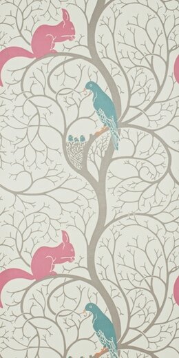 DVIWSQ102 sanderson Behang Vintage Squirrel &amp; Dove