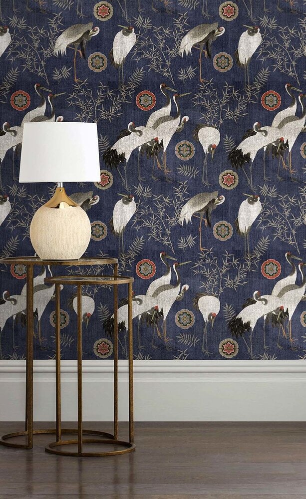 Mind the Gap TSURU Indigo behang papier