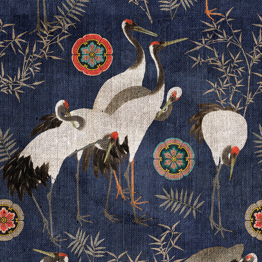 Mind the Gap TSURU indigo behang papier