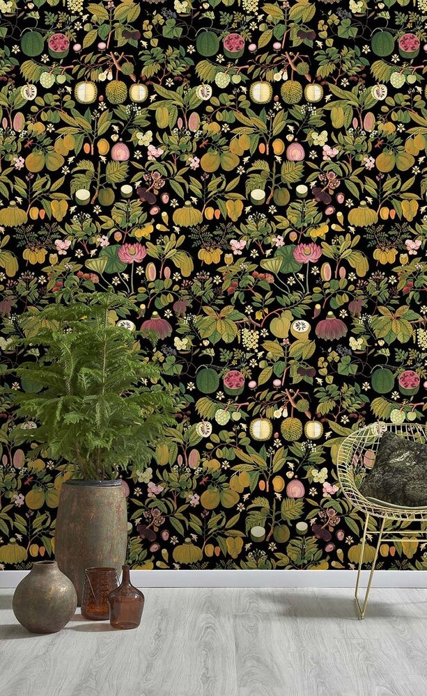 ASIAN FRUITS AND FLOWERS Anthracite WP20314