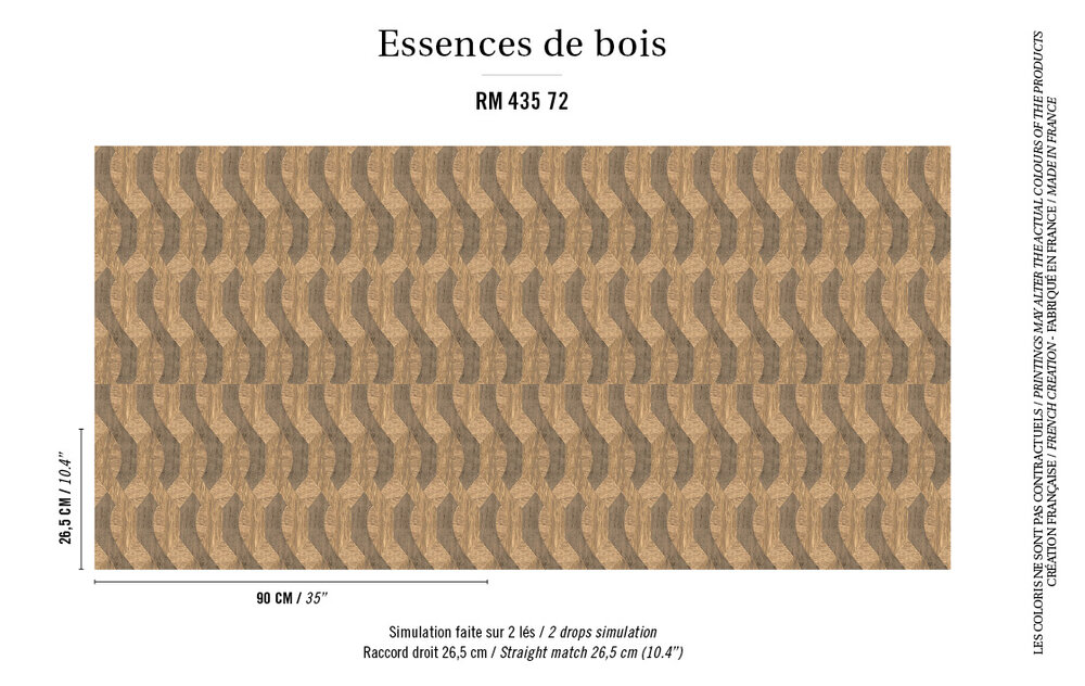 ELITIS Nappees Behang&nbsp;Essence de bois Collectie&nbsp;RM_435_72