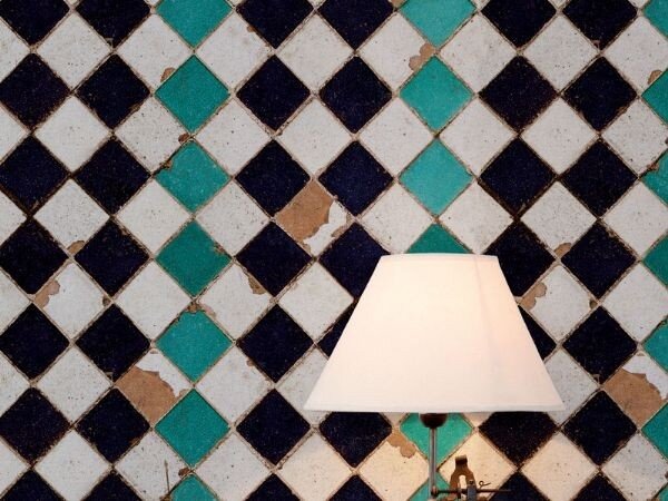 Tiles Turquioise chess behang luxury by nature sfeer 2