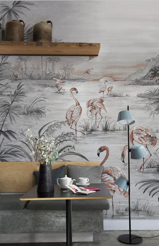 Coordonne Roseus behang 7900133  behangpapier flamingo&#039;s