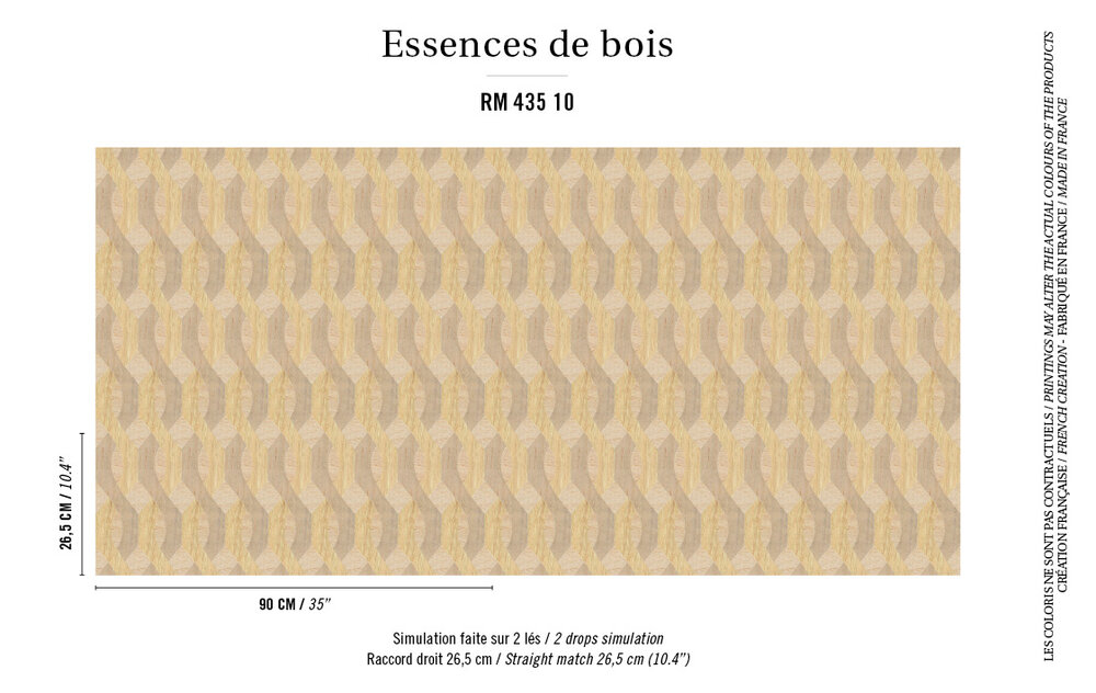 ELITIS Nappees Behang&nbsp;Essence de bois Collectie&nbsp;RM_435_10