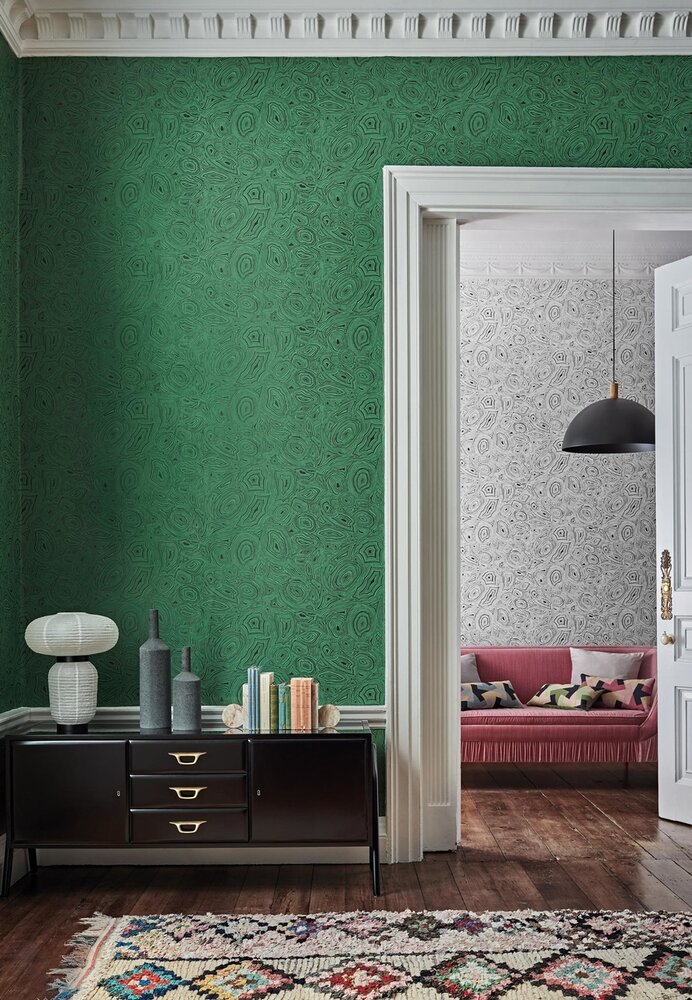 Fornasetti Malachite behang Cole and Son Senza Tempo Collectie 114/17035