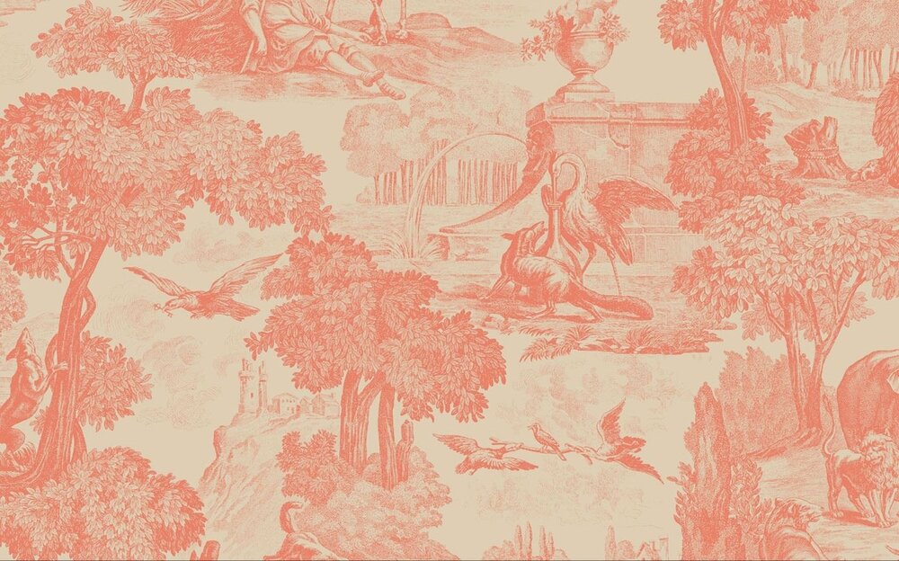 versailles behang papier cole and son behang  rood 2